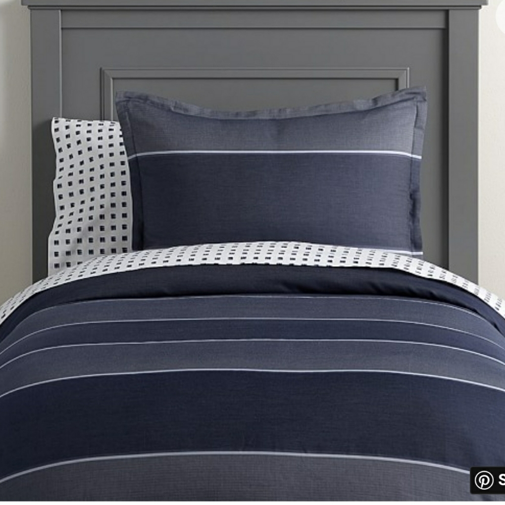 Pottery Barn Yarn Dyed Wide Stripe Duvet Cover